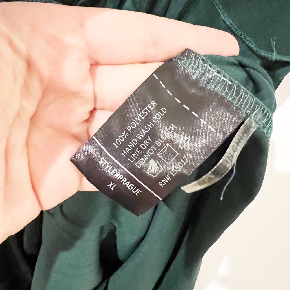 NWT Baltic Born Prague Slit Satin Maxi Dress in Dark Emerald Green size XL - Picture 7 of 13